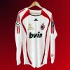 AC MILAN 2006 - 2007 UCL FINAL AWAY LONG SLEEVE RETRO FOOTBALL SHIRT AC MILAN 2006 - 2007 UCL FINAL AWAY LONG SLEEVE RETRO FOOTBALL SHIRT