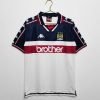 MANCHESTER CITY 97/89 RED /NAVY/ WHITE AWAY RETRO FOOTBALL SHIRT MANCHESTER CITY 97/89 RED /NAVY/ WHITE AWAY RETRO FOOTBALL SHIRT