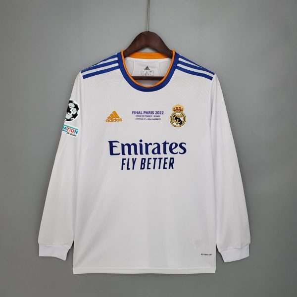 REAL MADRID HOME 2021-2022 CHAMPIONS LEAGUE LONG SLEEVE FOOTBALL SHIRT