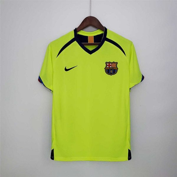 BARCELONA 2005-2006 AWAY GREEN RETRO FOOTBALL SHIRT
