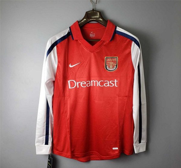 Arsenal 2000-2002 Retro Long Sleeve Home Soccer Jersey