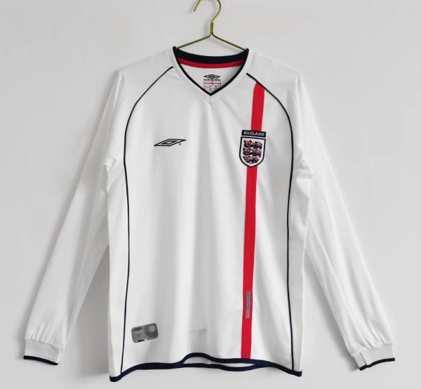 ENGLAND WORLD CUP 2002 LONG SLEEVE RETRO HOME FOOTBALL SHIRT