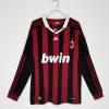 AC MILAN 2009 - 2010 HOME LONG SLEEVE RETRO FOOTBALL SHIRT AC MILAN 2009 - 2010 HOME LONG SLEEVE RETRO FOOTBALL SHIRT