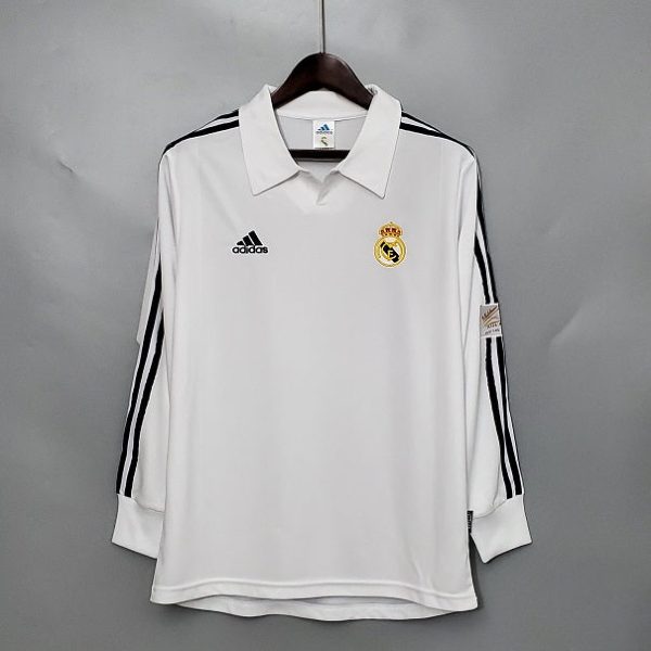 REAL MADRID HOME 2001 LONG SLEEVE RETRO FOOTBALL SHIRT
