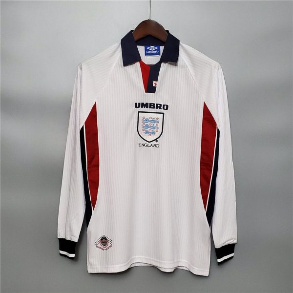 ENGLAND WORLD CUP 1998 LONG SLEEVE RETRO HOME FOOTBALL SHIRT