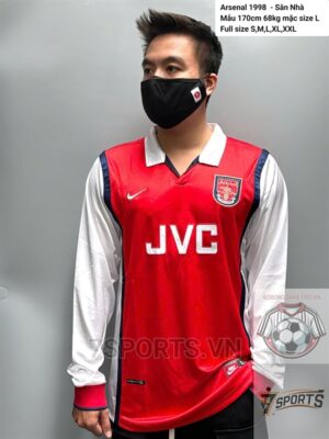 Arsenal Retro Jersey 1998 Long Sleeve Home Shirt