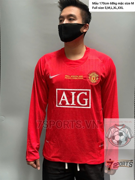 kiotviet_1d7167cb6d881825fd5110f99050cf1c Manchester United Retro Jersey 2008 Long Sleeve Home Shirt
