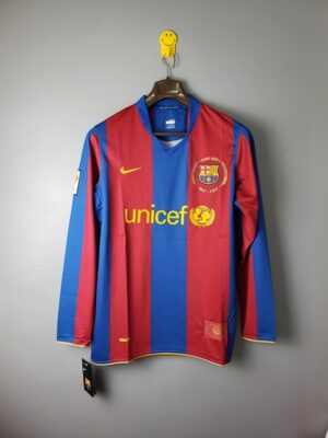 Barcelona Retro Jersey 2007 Long Sleeve Home Shirt