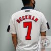 England Retro Jersey 1998 Home Shirt Name Number Set #7 BECKHAM