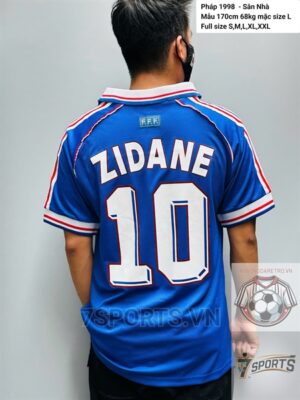 France Retro Jersey 1998 Home Shirt Name Number Set #10 ZIDANE