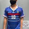 France Retro Jersey 1998 Home Shirt Name Number Set #10 ZIDANE