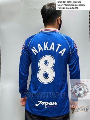 Japan Retro Jersey 1998 Long Sleeve Home Shirt Name Number Set #8 NAKATA