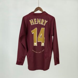 Arsenal Retro Jersey 2005 Long Sleeve Away Shirt Name Number Set #14 HENRY