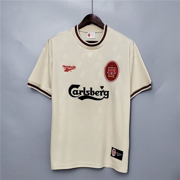 LIVERPOOL 1996-1997 CREAM AWAY RETRO FOOTBALL SHIRT