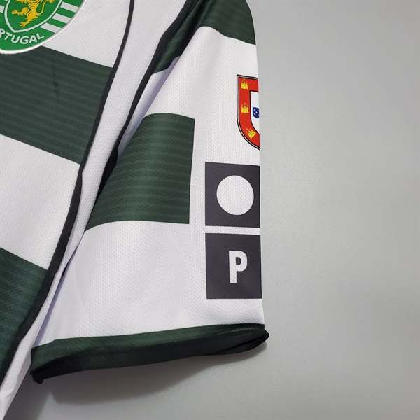 kiotviet_0a2b5778b5aba4a4e7db9dd2ec405492 Sporting Lisbon Retro Soccer Jersey 2002 - Home Shirt Name Number Set #28 C.RONALDO