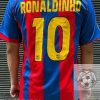 Barcelona Retro Soccer Jersey 2004 - Home Shirt Name Number Set #10 RONALDINHO