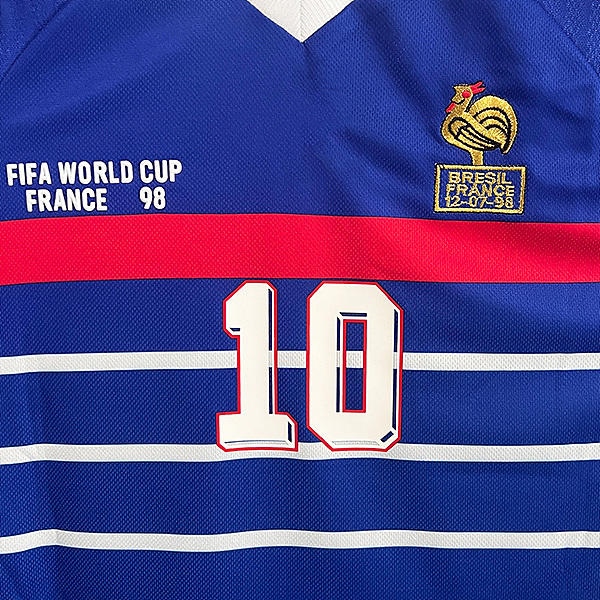 kiotviet_47567c5e7ef99aef46b1177c43185a35 France Retro Soccer Jersey 1998 - Home Shirt Name Number Set #10 ZIDANE