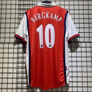 Arsenal Retro Soccer Jersey 1998 - Home Shirt Name Number Set #10 BERGKAMP