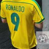 Brazil Retro Soccer Jersey 1998 - Home Shirt Name Number Set #9 RONALDO