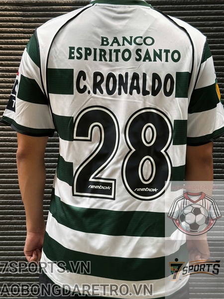 kiotviet_71587c0e1ae6ab6324151d488765011c Sporting Lisbon Retro Soccer Jersey 2002 - Home Shirt Name Number Set #28 C.RONALDO