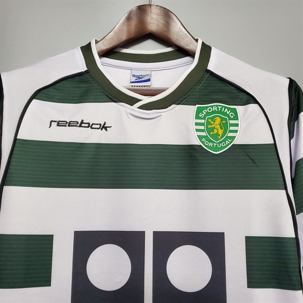 kiotviet_a0f5914d2eebd3fe5555fab54a6084ca Sporting Lisbon Retro Soccer Jersey 2002 - Home Shirt Name Number Set #28 C.RONALDO