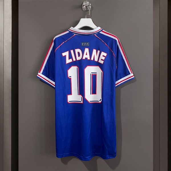 kiotviet_b8a47720298ececda7cfc24955077ab3 France Retro Soccer Jersey 1998 - Home Shirt Name Number Set #10 ZIDANE