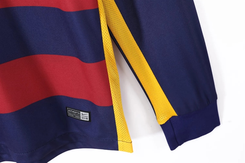 kiotviet_ef249bab73d408ad15725852f680cad5 Barcelona Retro Soccer Jersey 2015 Long Sleeve - Home Shirt
