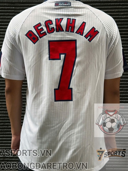 kiotviet_f2fe1db0fdcbca5c09bb0b6290a3429d England Retro Soccer Jersey 1998 - Home Shirt Name Number Set #7 BECKHAM