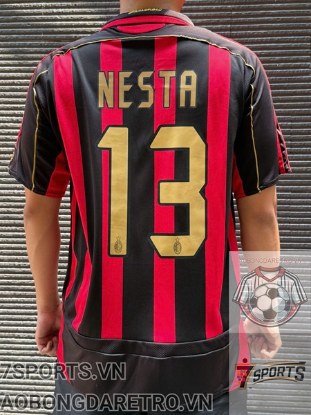 kiotviet_f5b1191835bfbbd67021fdd9c7848d3e AC Milan Retro Soccer Jersey 2006 - Home Shirt Name Number Set #13 NESTA