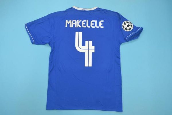 Claude Makelele Number #4 Chelsea 2003 2005 Season Home Navy Blue Retro Jersey Trikot Soccer Shirt