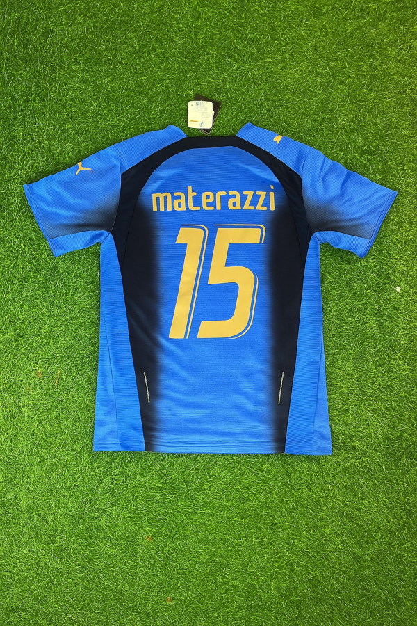 Marco Materazzi Number #15 - Italy 2006 World Cup Final Retro Jersey Maillot Trikot Maglia Soccer Shirt