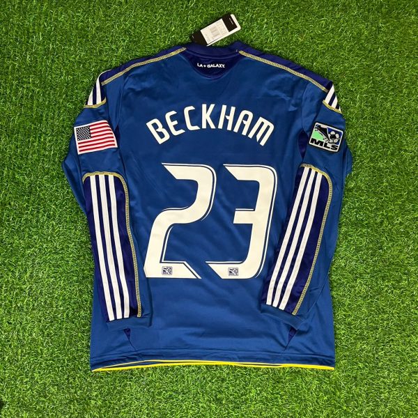 David Beckham Number #23 - LA Galaxy 2011/12 MLS Long Sleeve Retro Kit Jersey Maillot Trikot Soccer Shirt
