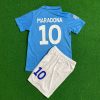 Diego Maradona Napoli Home Kids Kit – Kit Jersey for Children – | KinderTrikot | Maillot Enfant Soccer Shirt