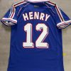Thierry Henry Number #12 France 1998 World Cup Retro Football Jersey