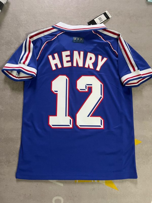 Thierry Henry Number #12 France 1998 World Cup Retro Football Jersey