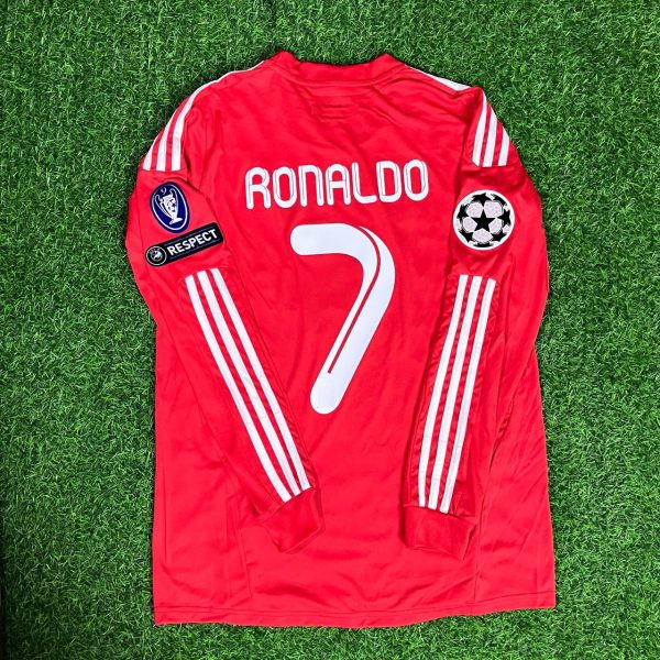 Cristiano Ronaldo CR7 Number #7 Real  Madrid 2011-2012 Red Long Sleeve Jersey Soccer Shirt