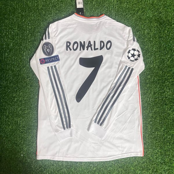 Cristiano Ronaldo Number #7 Real  Madrid 2014 Lisbon Final Champions League Long Sleeve Jersey Soccer Shirt