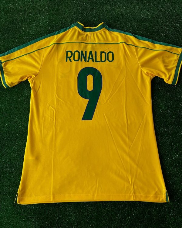 Phenomenon Ronaldo Nazario Number #9 Brazil Retro Jersey