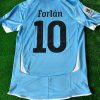 Diego Forlán Number #10 Uruguay 2010 South Africa World Cup Blue Retro Jersey