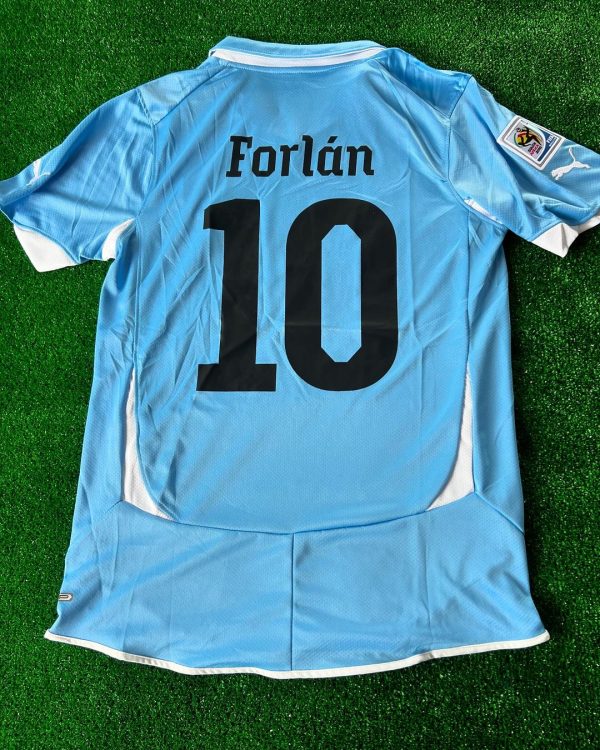 Diego Forlán Number #10 Uruguay 2010 South Africa World Cup Blue Retro Jersey