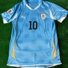 Diego Forlán Number #10 Uruguay 2010 South Africa World Cup Blue Retro Jersey