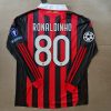 Ronaldinho Number #80 AC Milan 2010-2011 Season Retro Jersey Maillot Trikot Maglia