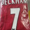 David Beckham Number #7 - Manchester United 1999 Red Long Sleeve Kit Jersey Trikot Maillot David Beckham Number #7 - Manchester United 1999 Red Long Sleeve Kit Jersey Trikot Maillot
