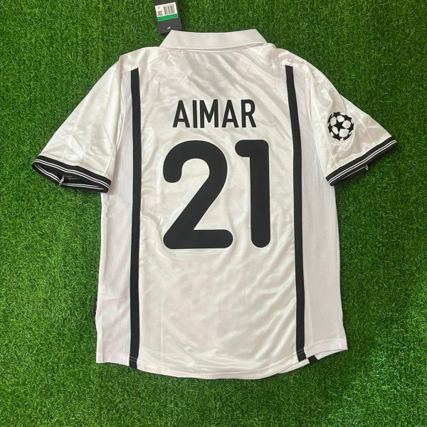Pablo Aimar Number #21 Valencia 2001 Milano Champions Final Retro Football Jersey