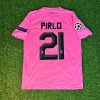 Andrea Pirlo Number #21 Juventus Pink 2012 2013 Season Retro Jersey Andrea Pirlo Number #21 Juventus Pink 2012 2013 Season Retro Jersey