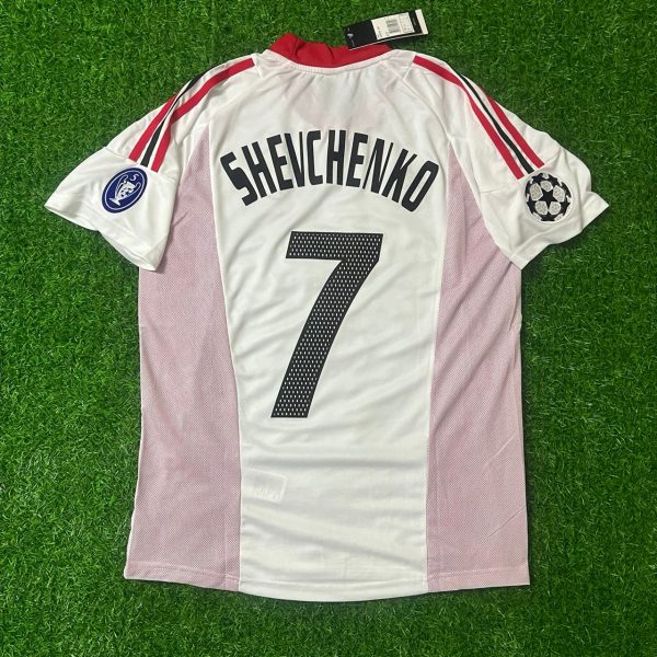 Andriy Shevchenko Number #7 AC Milan 2003 Champions League Final Old Trafford White Retro Jersey Maglia Maillot