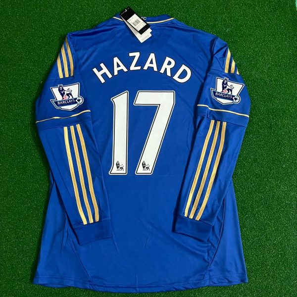 Eden Hazard Number #17 Chelsea 2012-13 Premier League Patch Blue Retro Football Jersey