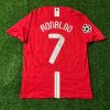 Cristiano Ronaldo CR7 Number #7 Manchester United Champions League Final Moscow 2008 Retro Red Football Shirt