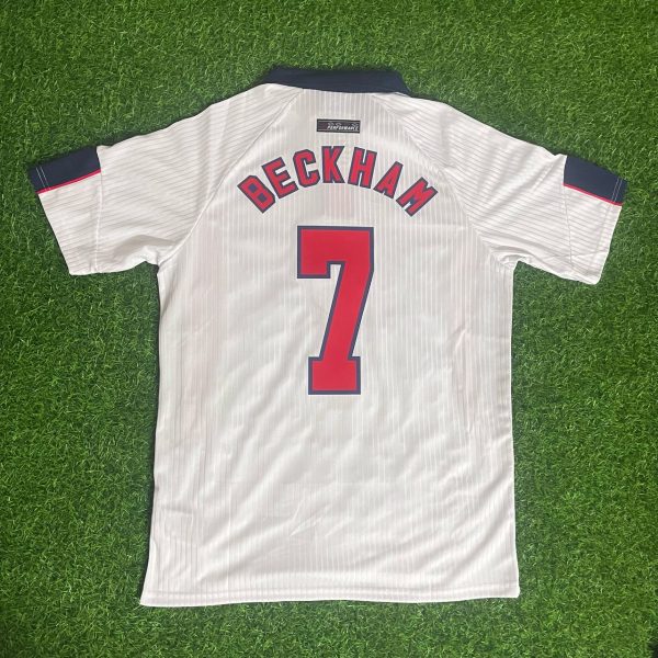 David Beckham Number #7 England 1998 World Cup Retro Jersey
