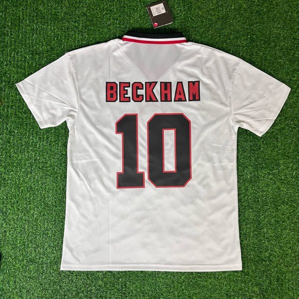 David Beckham Number #10 – Manchester United 1996/97 White Retro Jersey